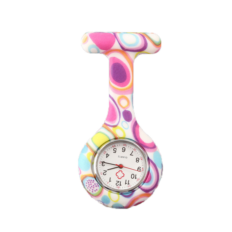 Silicone nurse watch, water transfer printed silicone nurse watch, color nurse watch, gift watch Item Picture