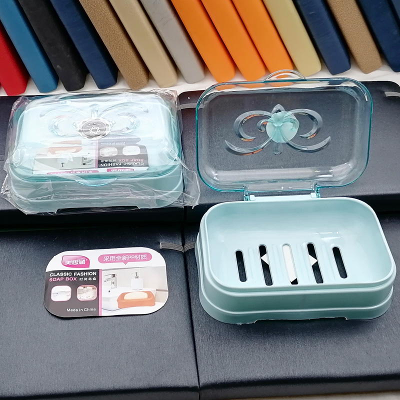 G1524 2205 Large transparent soap box, draining soap box with lid, bathroom plastic Specification image