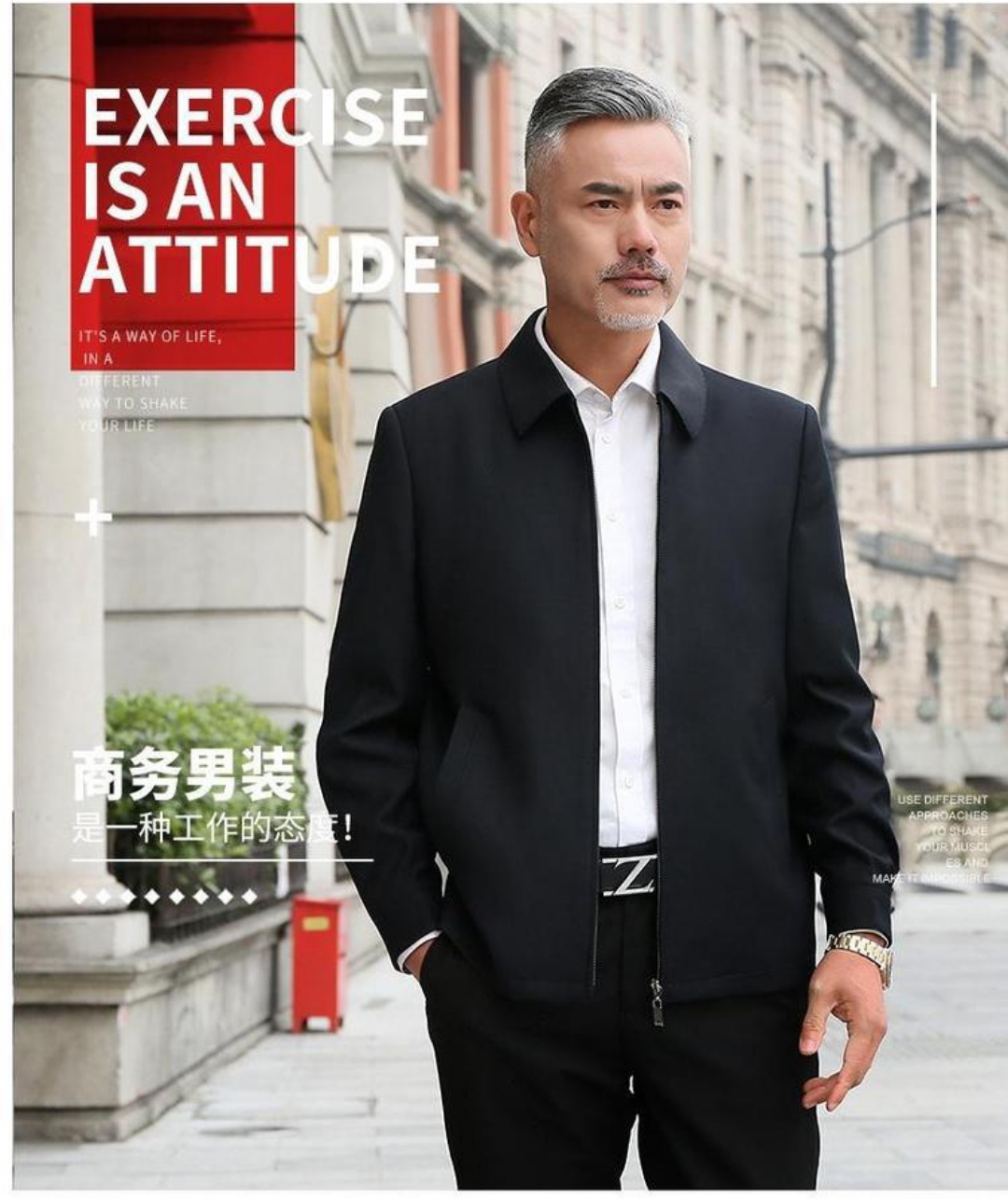 Middle-aged men's jacket middle-aged grandpa jacket 40 years old 50 dad autumn and winter coat with velvet and thick 60