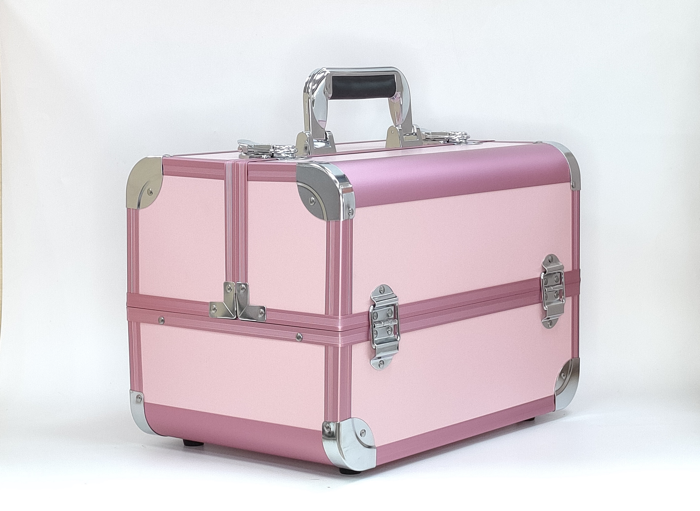 爱迪华专业收纳大容量纹绣美甲专用高档半自动双层化妆铝箱