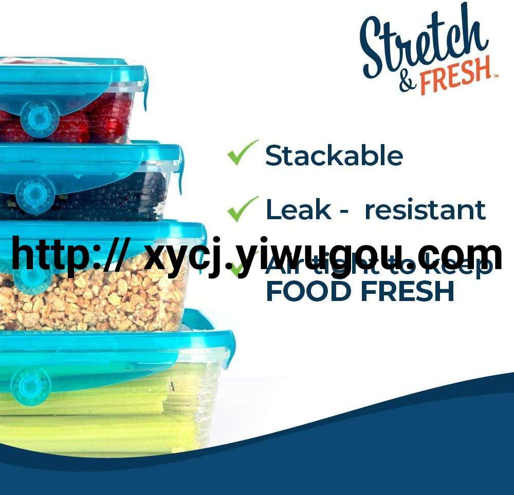 Six-piece set of soft-lided transparent food storage box, household plastic sealed box, portable fruit box, large storage, refrigerator storage box details Picture