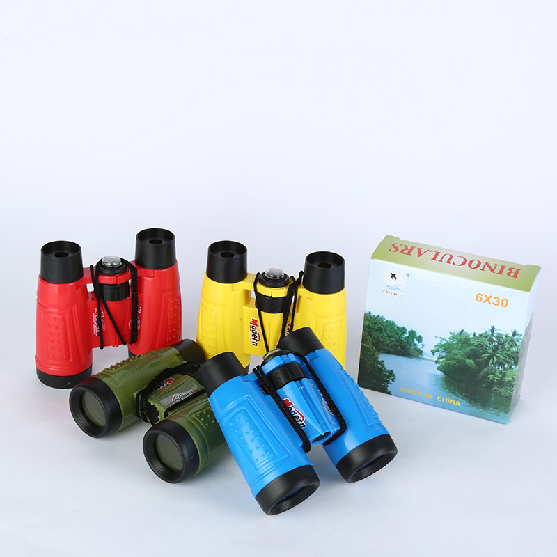 厂家批发 binoculars6X30彩混双筒望远镜 儿童玩具户外望远镜