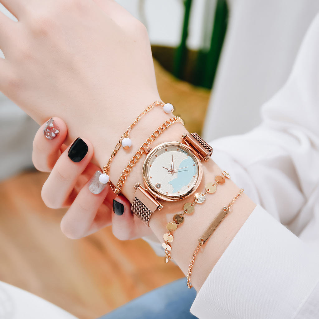 Quartz watch set, cat watch, ins new women's quartz watch, women's cat watch, bracelet, quartz watch set, fashionable Application Scenario