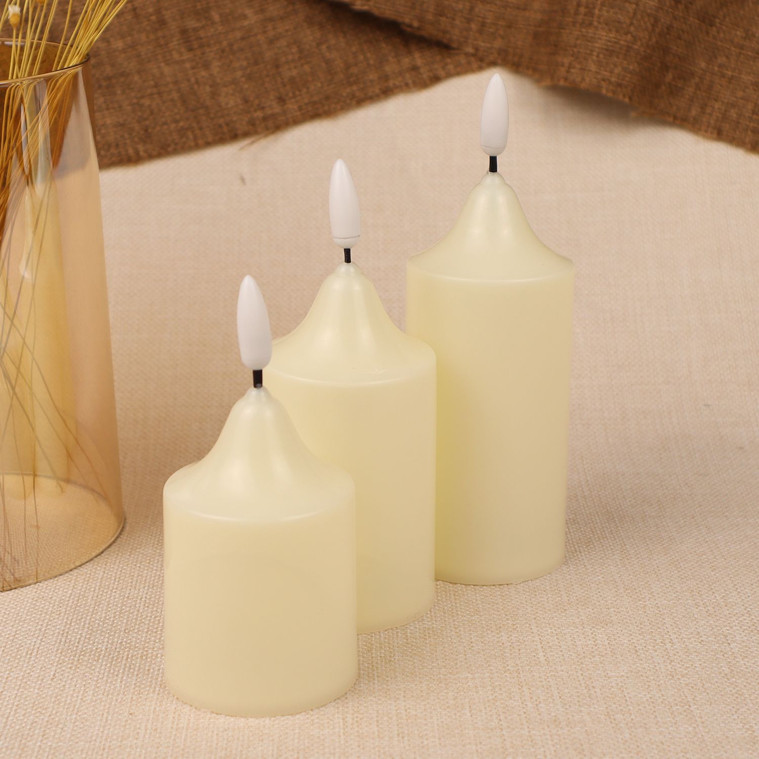 Bullet-shaped round-head simulation electronic candle decorative handicraft and display piece Specification image