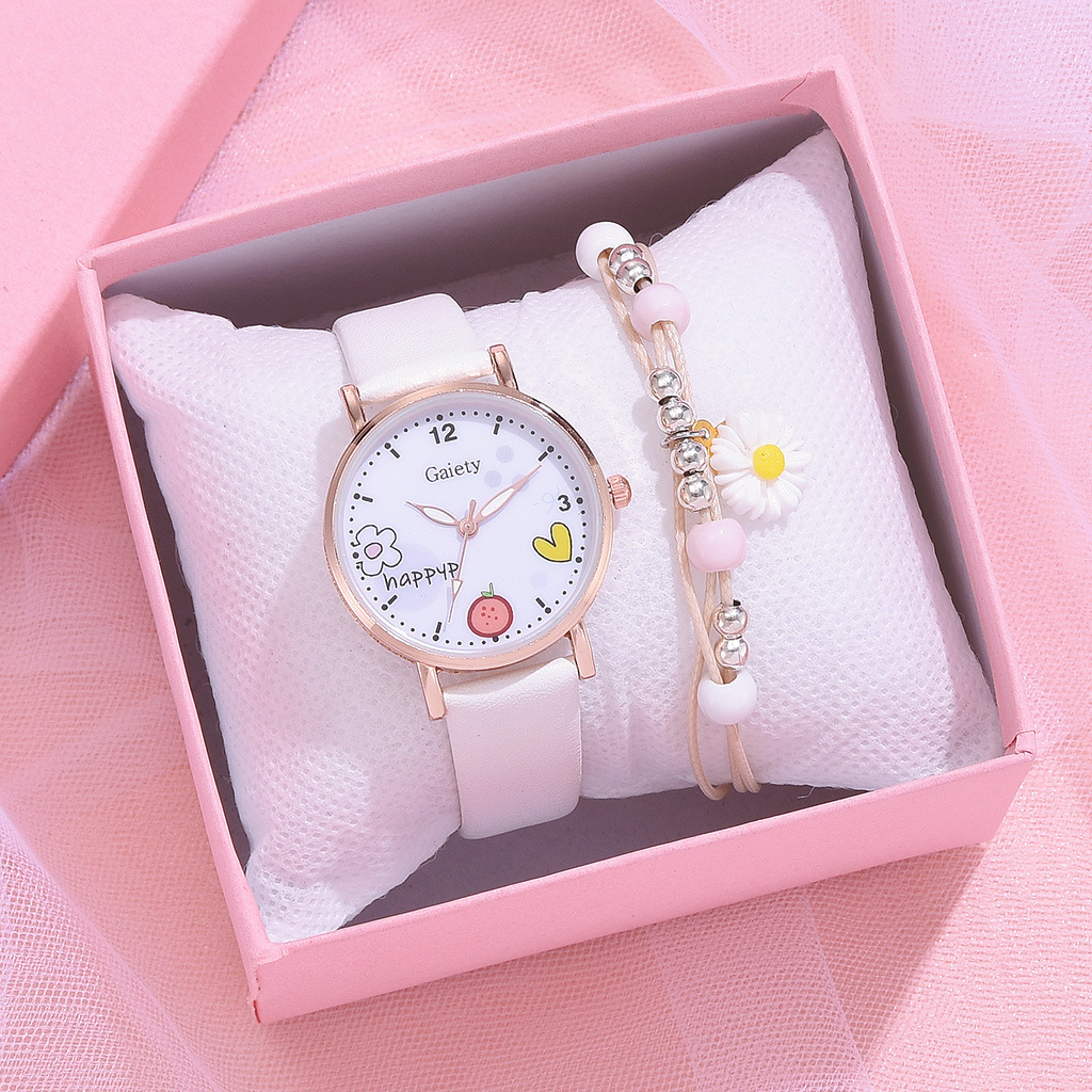 gaiety's new Insts-style pu watch and bracelet set for women, factory direct sale as a gift for student girls details Picture