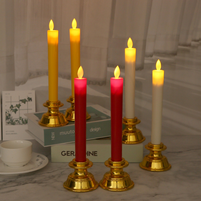 New analog long pole led electronic candle for Buddhist temple decoration handicraft ornaments