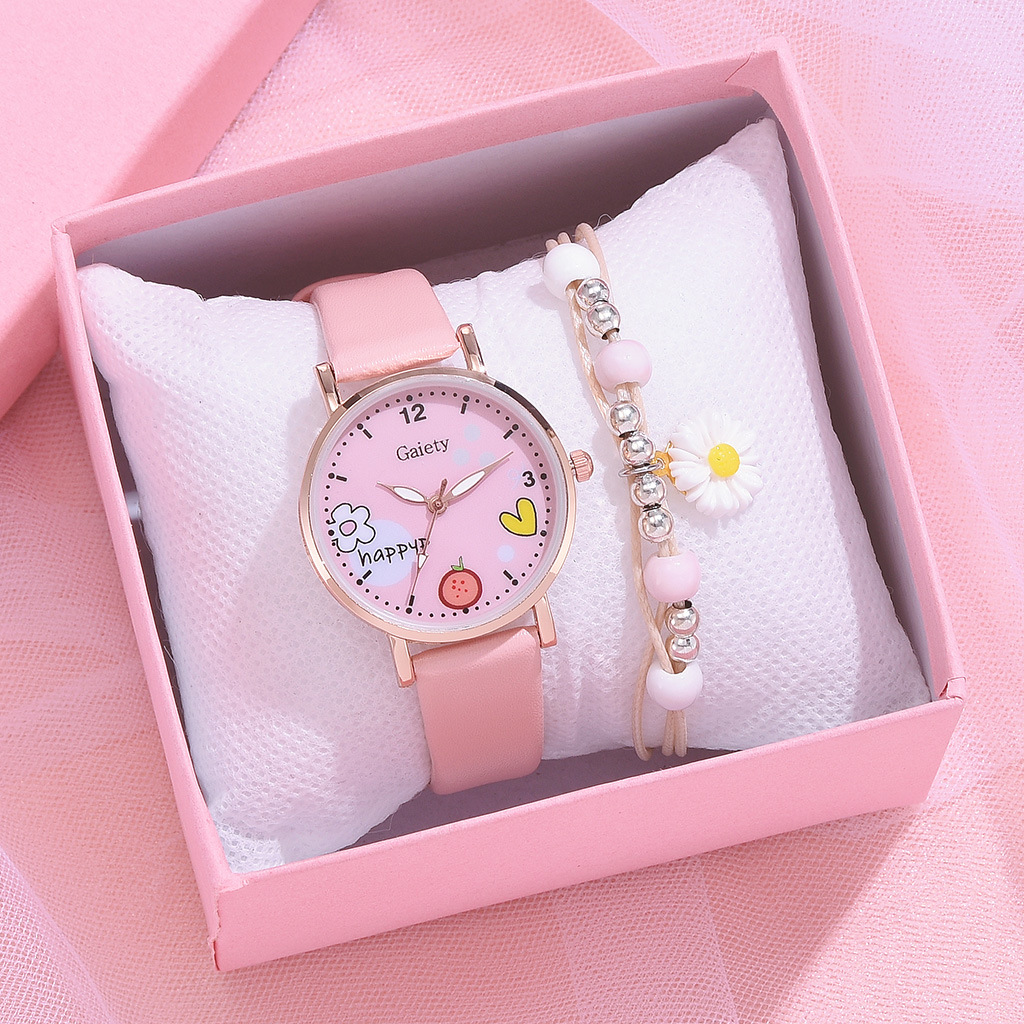 gaiety's new Insts-style pu watch and bracelet set for women, factory direct sale as a gift for student girls