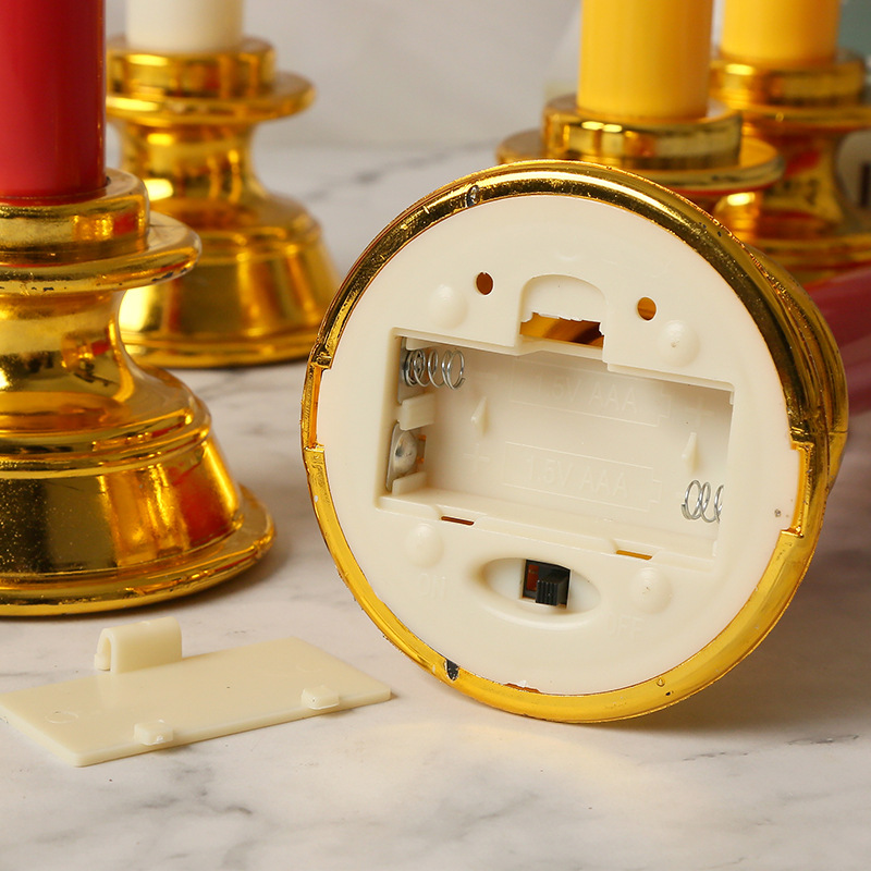 New type of realistic long-pole led electronic candle, a decorative handicraft for temples and Buddhist halls offering Buddha details Picture