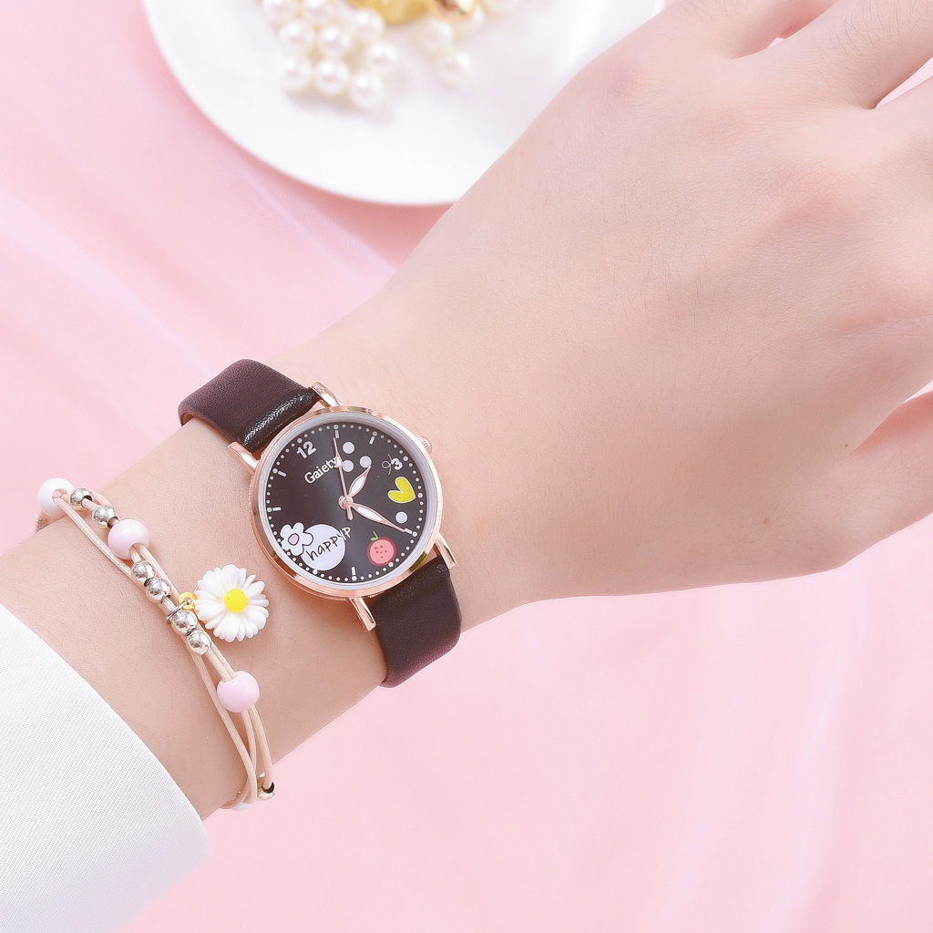 gaiety's new Insts-style pu watch and bracelet set for women, factory direct sale as a gift for student girls Application Scenario