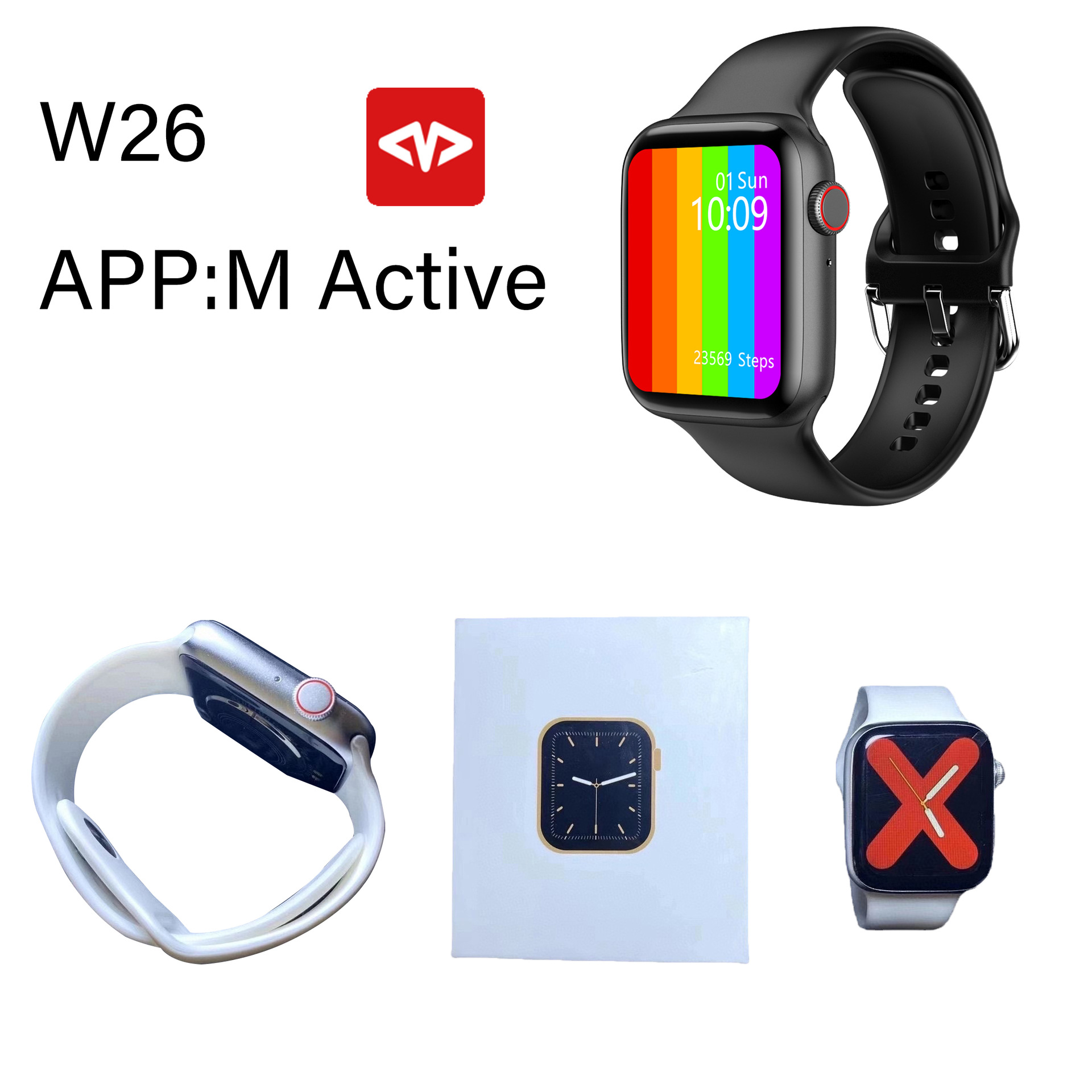 Smartwatch with Bluetooth w26, waterproof for calls, heart rate, body temperature, sleep monitoring, electrocardiogram, blood pressure and blood oxygen details Picture
