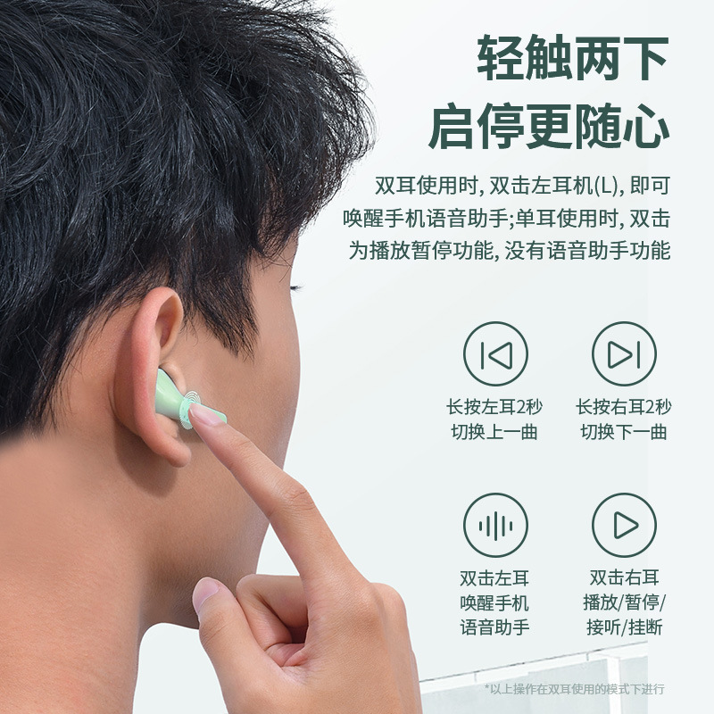 Baseus Encok W09TWS True Wireless Bluetooth Headphones 5.0 Touch Call Outdoor Sports bilateral headphones details Picture
