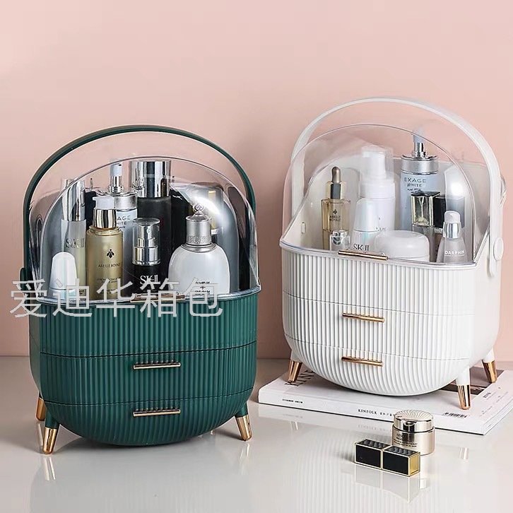 网红化妆品收纳盒抽屉式  桌面防尘梳妆台收纳护肤品置物架化妆盒