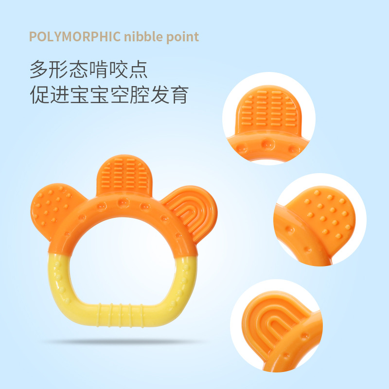 Baby teething stick, food-grade fruit full silicone, baby bite happiness toy, fruit teething gel, baby teeth training details Picture