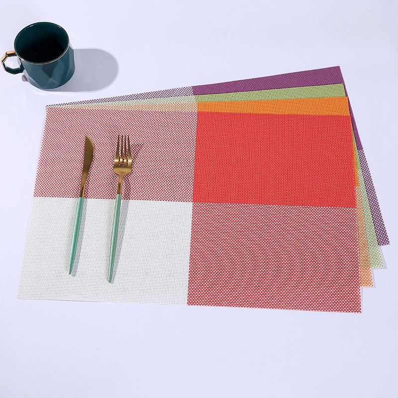 Waterproof and heat-insulating square grid spliced bowl MATS, plate MATS, PVC coasters, creative home products, anti-slip table MATS details Picture