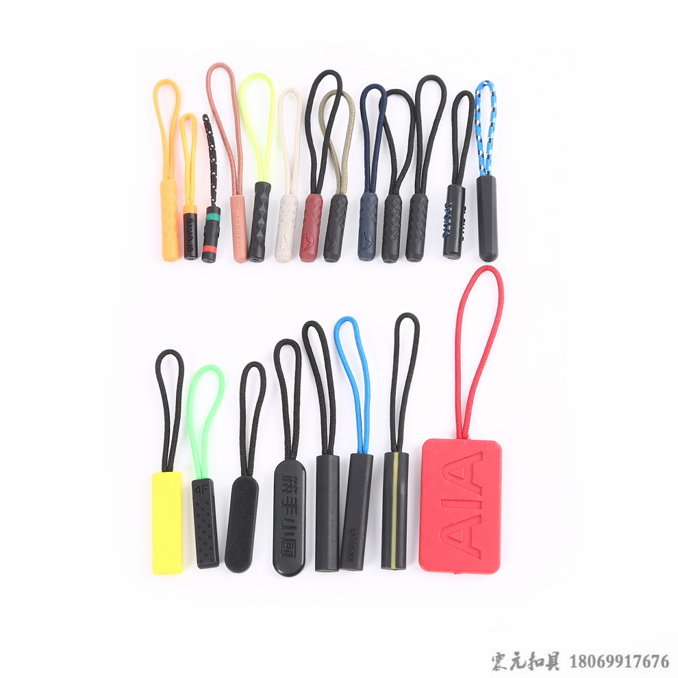 Venta directa de fábrica ropa cabeza de cremallera de plástico cola de cremallera mochila tira de cola de cuerda accesorios tira de cola de silicona tira de hoja de cadena Specification image
