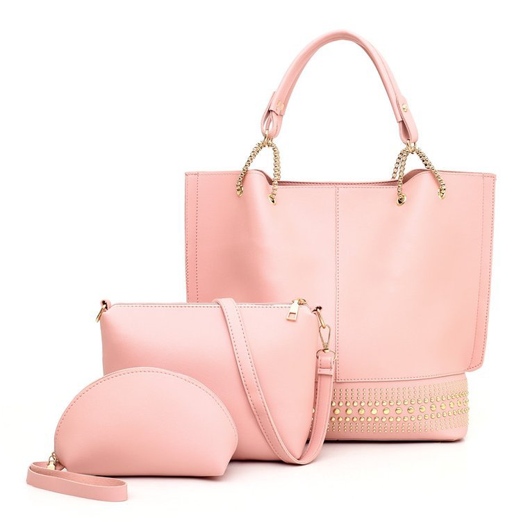 2021 summer new PU women's bag single shoulder crossbody portable soft zipper PU single shoulder bag soft three-piece bag