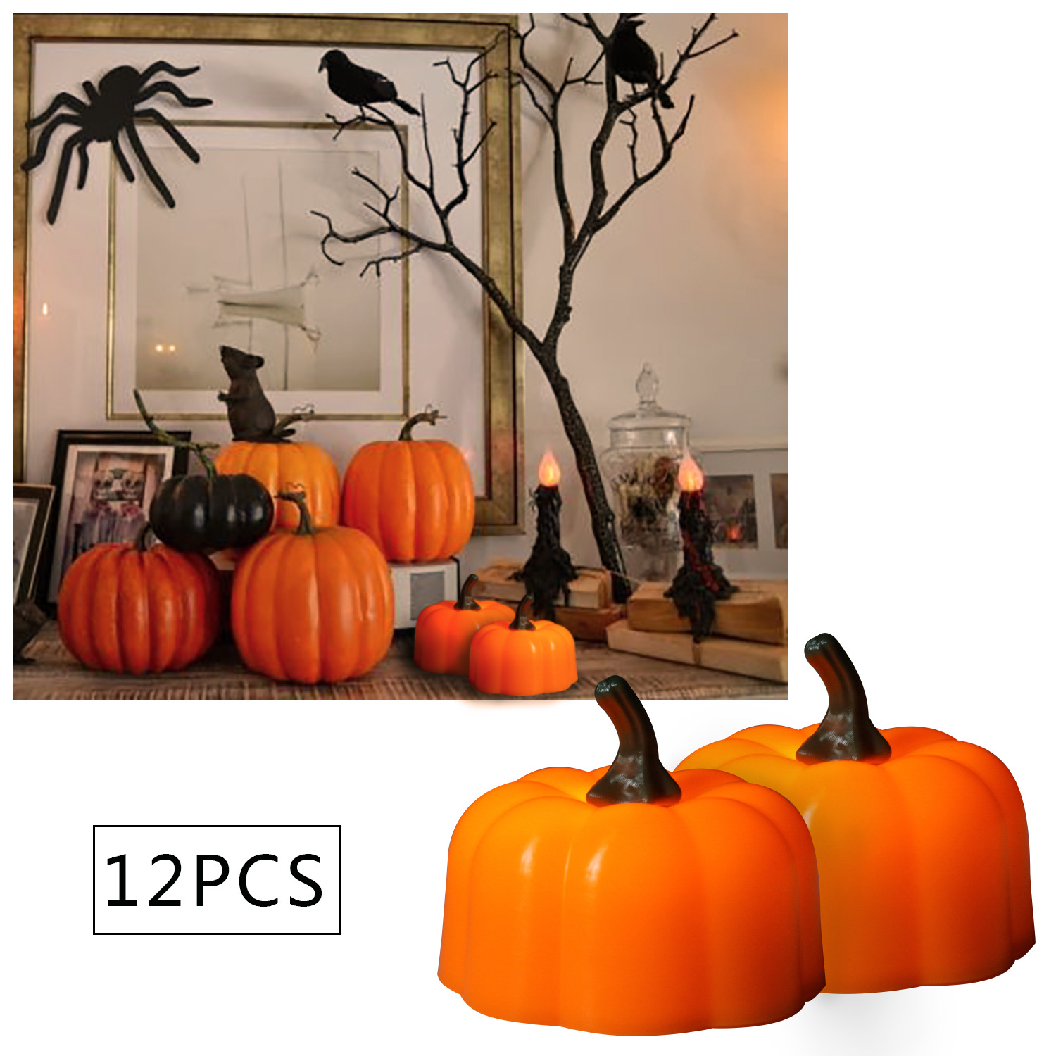 Pumpkin candle lanterns, Halloween decorative candle lanterns, decorative handicrafts and ornaments Specification image