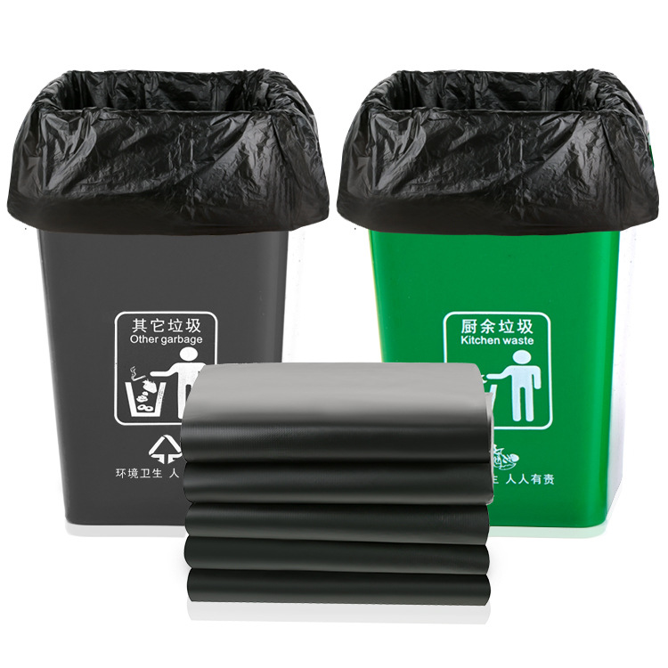 Black thickened garbage bag manufacturer wholesale 60*80cm disposable large plastic bags, property management and hotel garbage bags