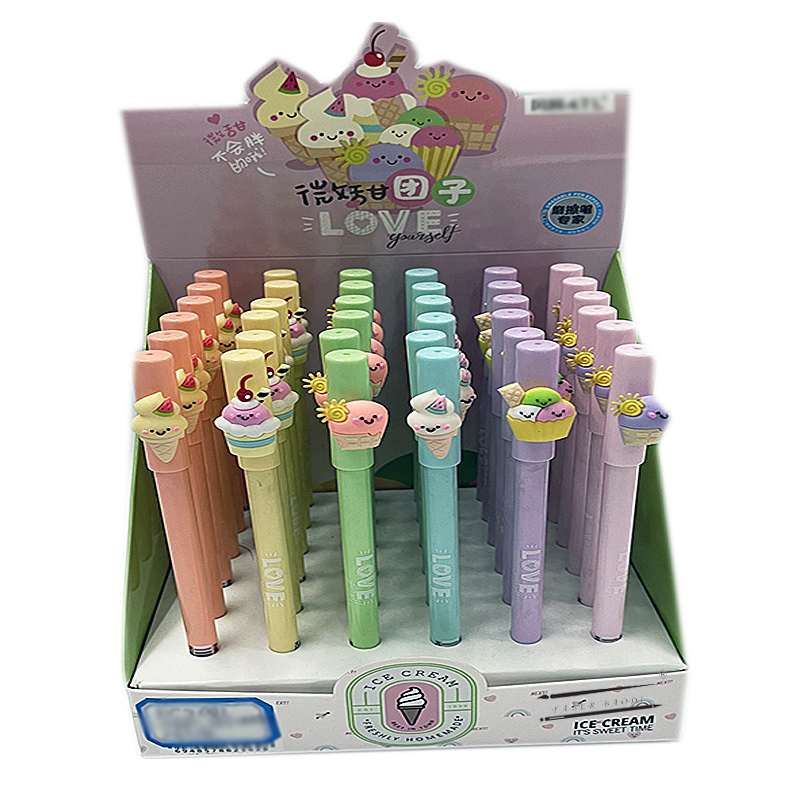 Yiwu shopping alliance micro sweet small ball ice cream series cute wipe pen neutral pen