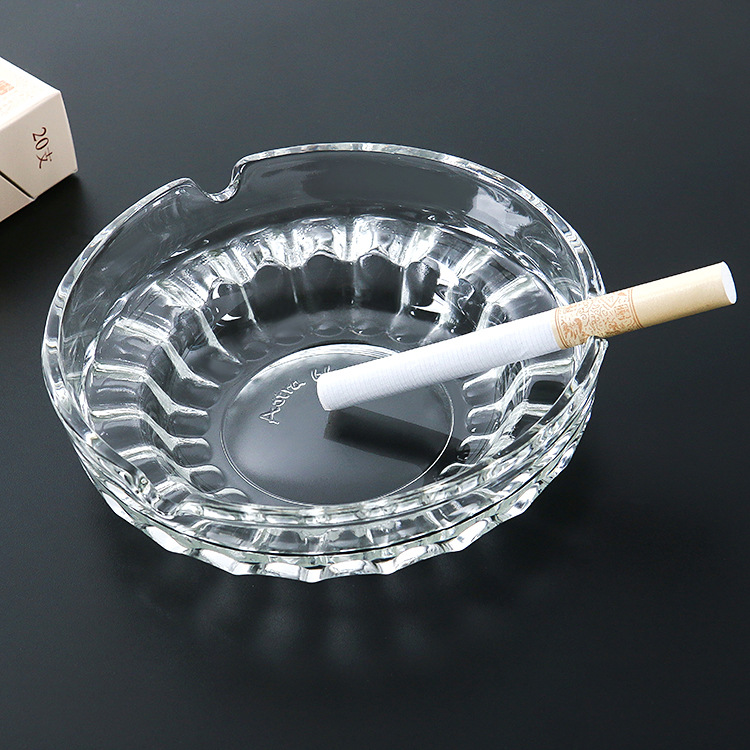 地摊货源小葵花烟灰缸家用透明玻璃烟灰缸办公室酒店水晶烟灰缸