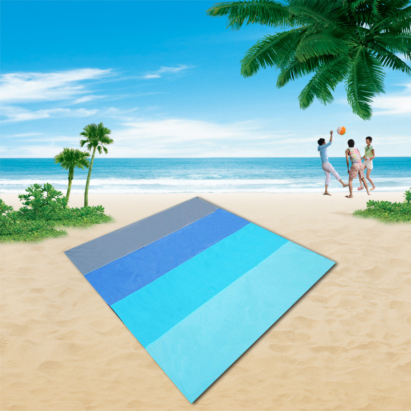 新款渐变色沙滩垫户外草地野餐垫便携野餐毯口袋野餐布防水防潮垫详情图3