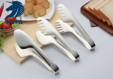201 Non-magnetic bread tongs, barbecue tongs, thickened anti-scald semi-round and full-round buffet tongs, stainless steel tongs, food tongs