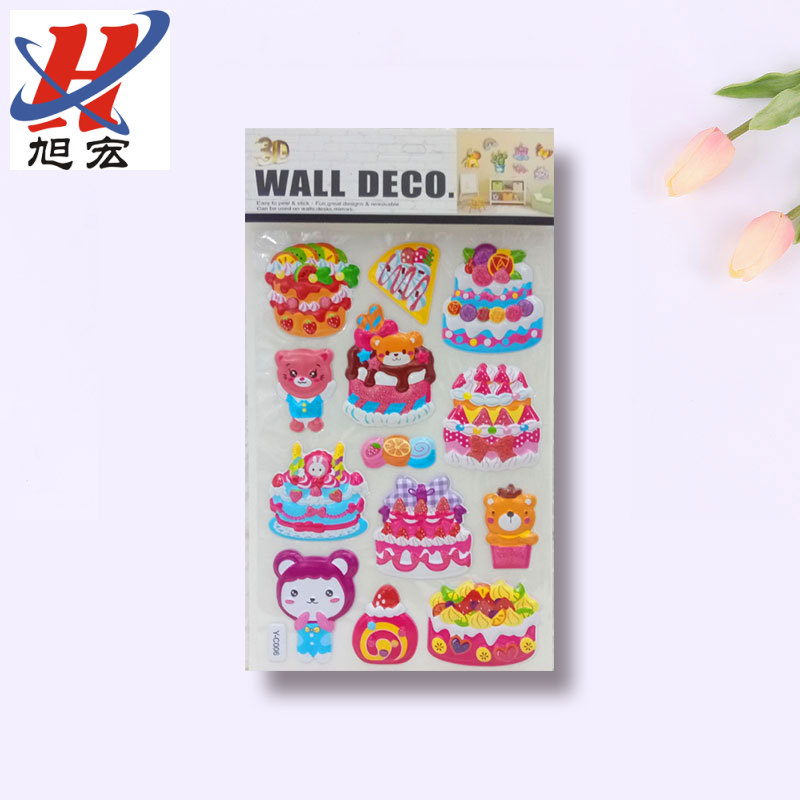 Y-C Bump Sticker 3D Sticker Bubble Sticker Decoration Sticker Cartoon Unicorn Flamingo Cactus Cake Diy Decoration Item Picture