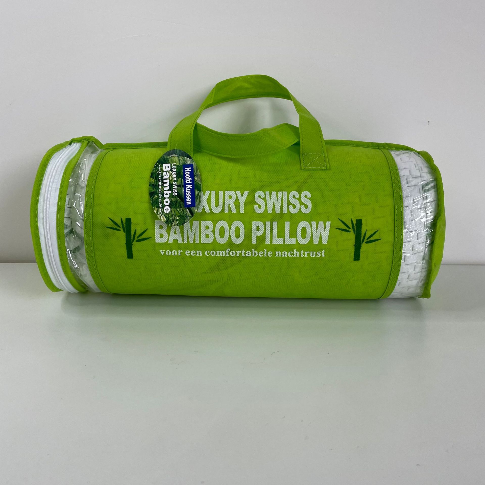 Bamboo fiber memory pillow manufacturer customizes crushed sponge memory pillows and slow-rebound sponge pillows for export details Picture