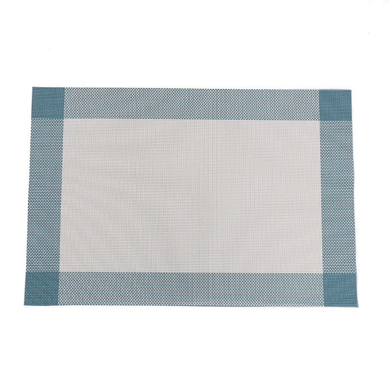 Solid color spliced framed PVC waterproof woven coasters, anti-slip household square table MATS Item Picture