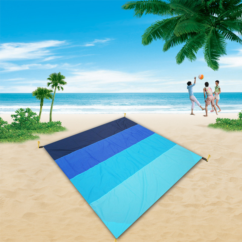新款渐变色沙滩垫户外草地野餐垫便携野餐毯口袋野餐布防水防潮垫详情图2