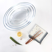 Glass baking pan 2.4L Pyrex oval high Boron microwave oven baking glass pan kitchen supplies
