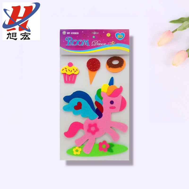 Felt stickers creative fabric decorative wall stickers HHH children's room decorative stickers cartoon creative handmade