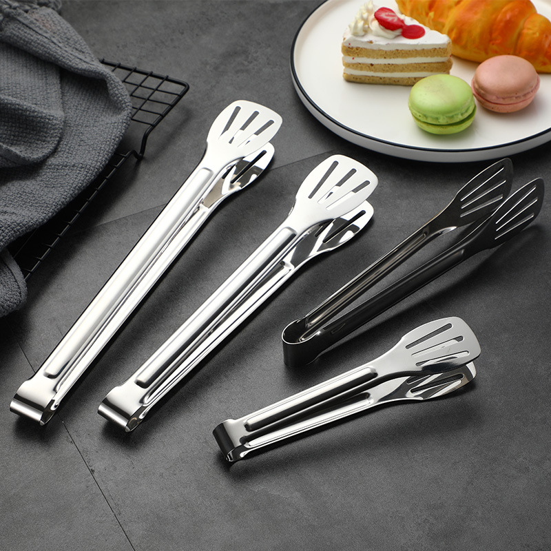 304 stainless steel food tongs, self-service fast food tongs, barbecue, baking bread, grilled meat, fried steak food tongs, meal tongs details Picture