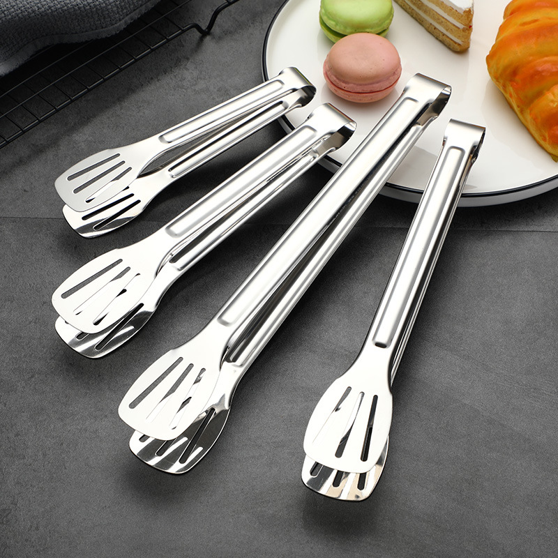 304 stainless steel food tongs, self-service fast food tongs, barbecue, baking bread, grilled meat, fried steak food tongs, meal tongs Specification image