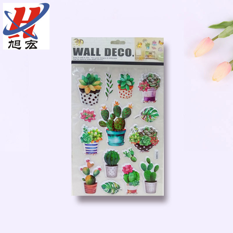 Y-C Bump Sticker 3D Sticker Bubble Sticker Decoration Sticker Cartoon Unicorn Flamingo Cactus Cake Diy Decoration Application Scenario