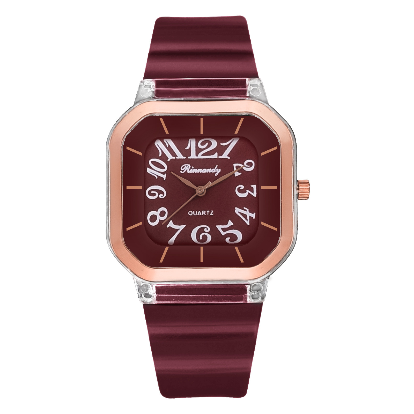 Crossover hot sale deportes reloj de silicona tendencia de moda estudiante de secundaria pareja cuadrada reloj de cuarzo jellycolor reloj de las mujeres details Picture