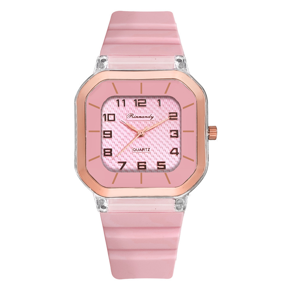 Estudiante estilo gelatina reloj de silicona reloj de cuarzo cuadrado moda deportes dial digital reloj de cuarzo fábrica una pieza generación de pelo