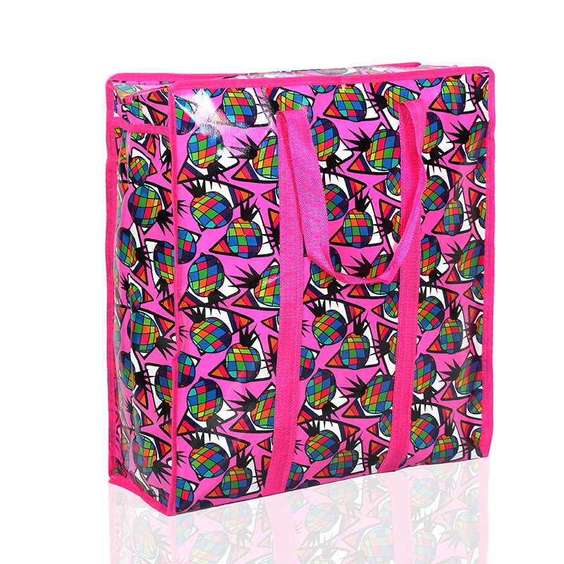 Cross-Border Waterproof Duffel Bag 160G Non-Woven Zipper Bag Clothing Storage Color Film Moving Bag Wholesale Specification drawing