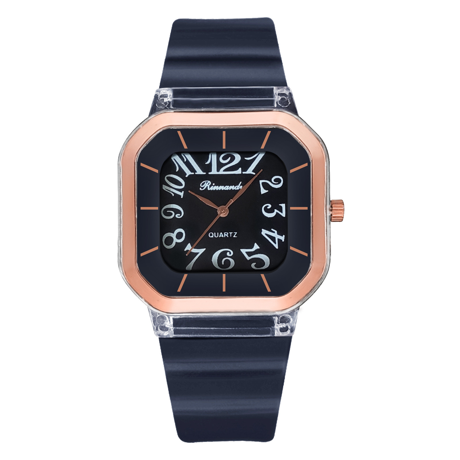 Crossover hot sale deportes reloj de silicona tendencia de moda estudiante de secundaria pareja cuadrada reloj de cuarzo jellycolor reloj de las mujeres Specification image