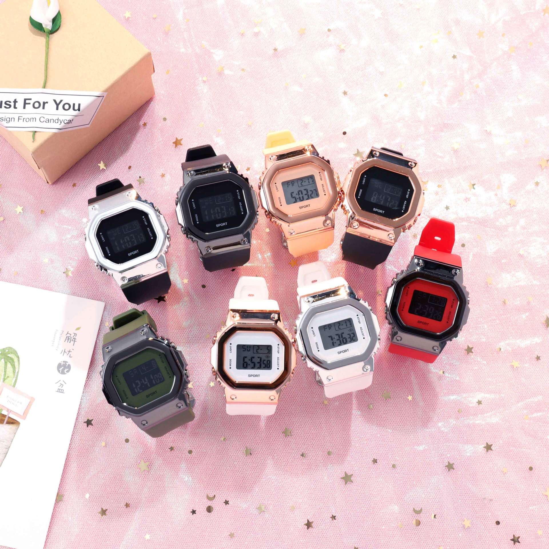 电子手表男女中学生潮流ulzzang韩版简约青少年防水夜光运动智能