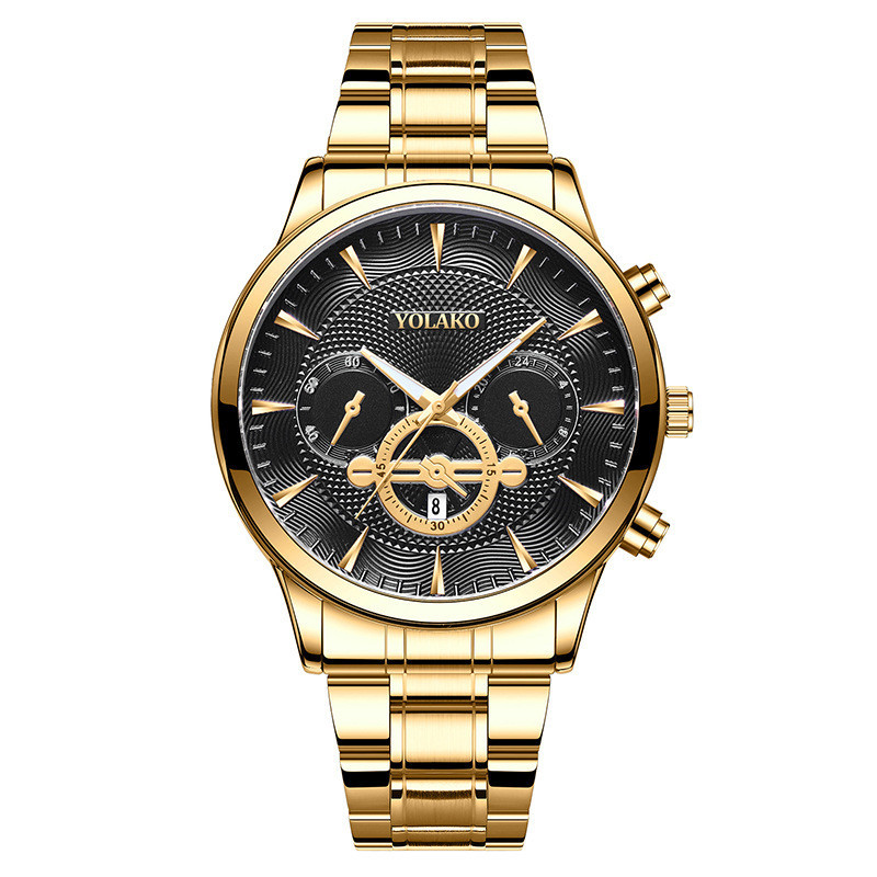 The live-streaming room's best-selling fashion three-eye calendar men's watch with steel band, a men's model, is available for one-piece consignment from the manufacturer Item Picture