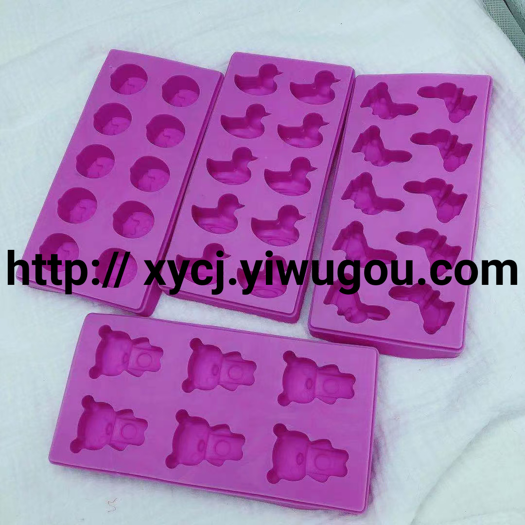 New best-selling silicone ice cube tray heart-shaped diamond cat paw animal ice cube tray mold details Picture