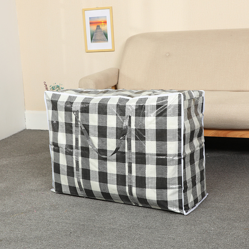 Manufacturers Supply Color Strip Woven Bag Moving Quilt Storage Waterproof Bag Large Capacity Packing Duffel Bag Wholesale Specification drawing