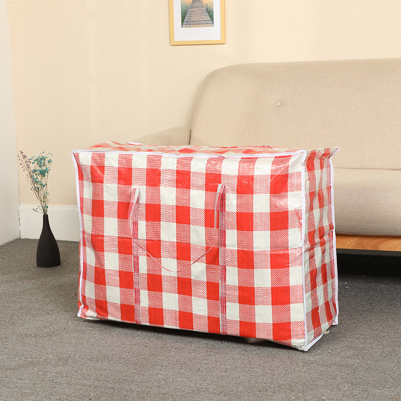 Manufacturers Supply Color Strip Woven Bag Moving Quilt Storage Waterproof Bag Large Capacity Packing Duffel Bag Wholesale details Picture