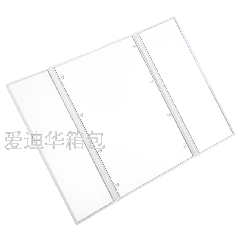 LED makeup mirror, portable, three-sided dressing and folding mirror, three-sided folding multi-angle makeup gift mirror Item Picture