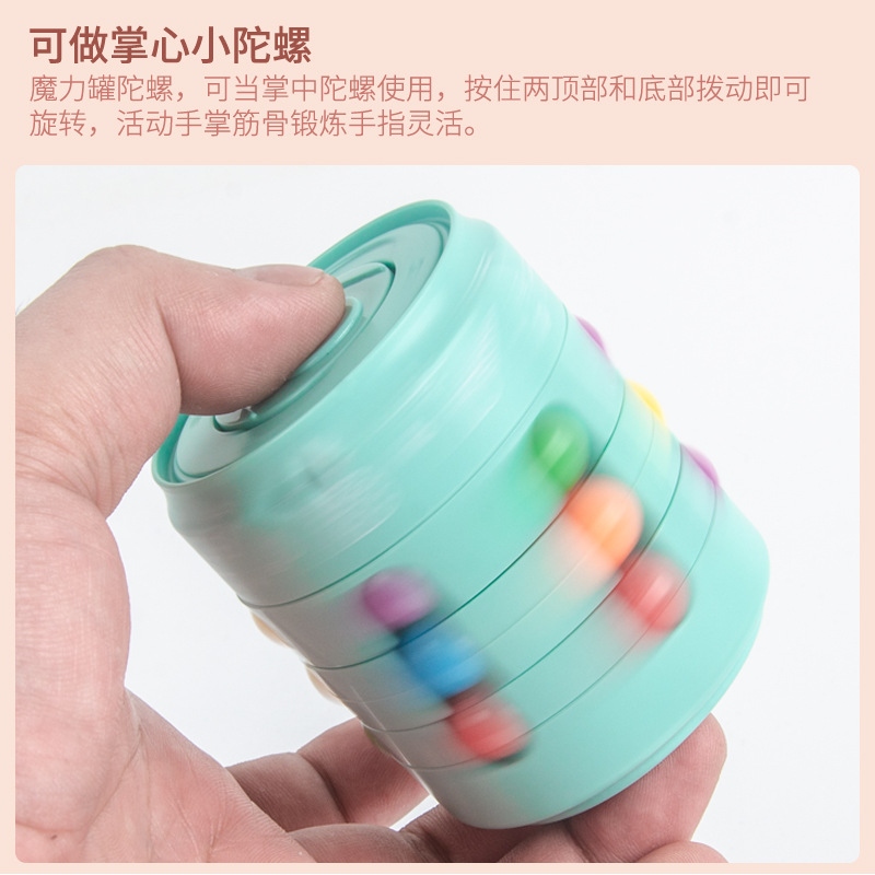 The new cross-border best-selling hamburger Magic Bean Cube fidget spinner is a children's toy that can relieve stress by rotating fingers and rolling balls details Picture