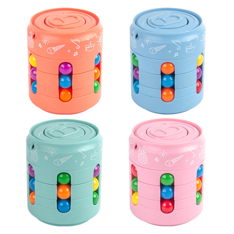 The new cross-border best-selling hamburger Magic Bean Cube fidget spinner is a children's toy that can relieve stress by rotating fingers and rolling balls Item Picture