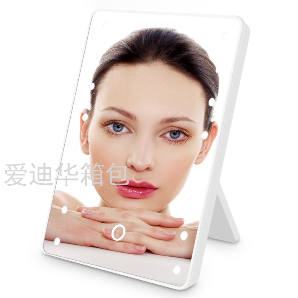Korean version of a Taiwanese-style makeup mirror with LED lighting, a popular makeup girl's Douyin style, a convenient Instagram princess mirror for dormitories Item Picture