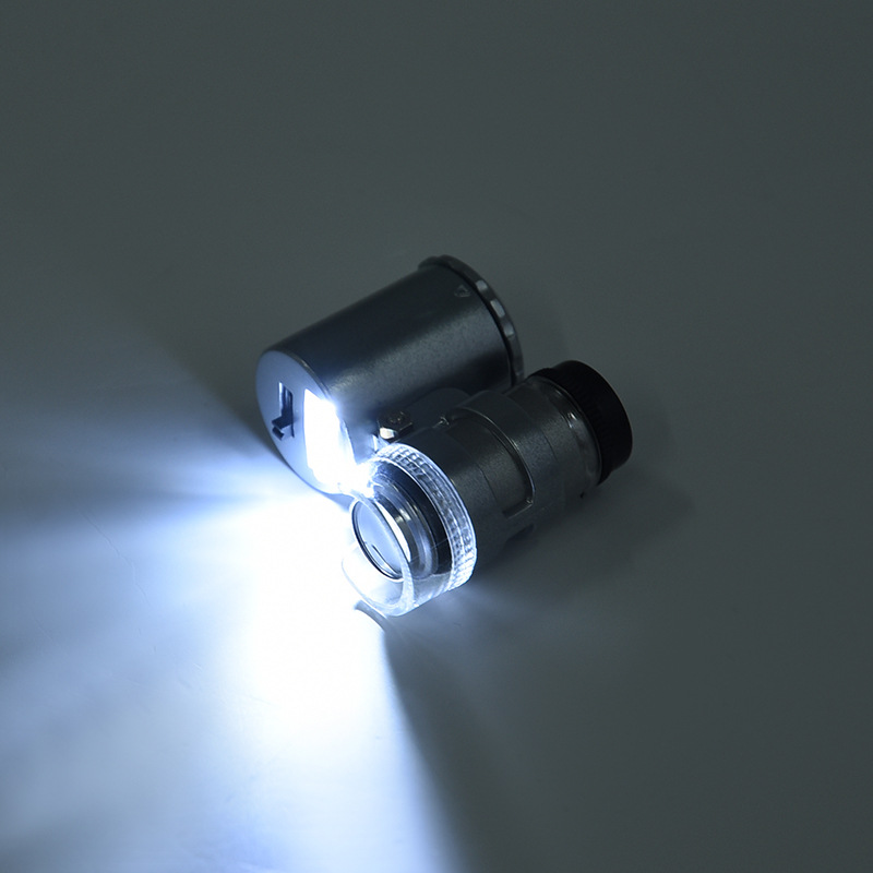 9882 Silver microscope for Antique, jade and jewelry identification and testing, 60x magnifying glass with LED light source for banknote inspection Application Scenario