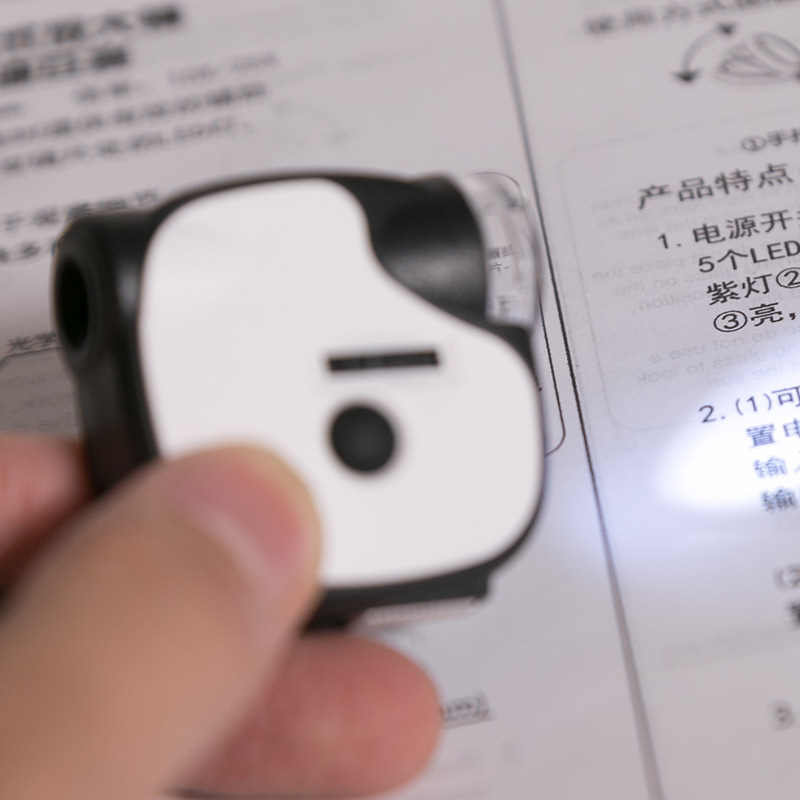 TH-7004D Mini high-definition microscope, portable UV banknote detector lamp, multi-functional magnifying glass, direct supply for antiques and jewelry details Picture